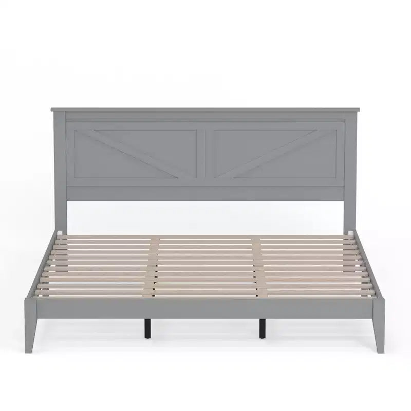 Lit plateforme en bois massif de style ferme