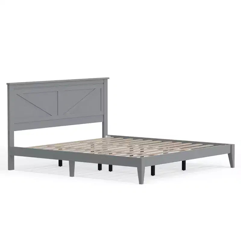 Lit plateforme en bois massif de style ferme