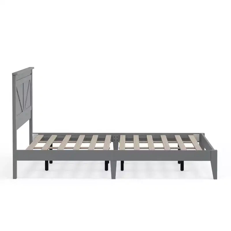 Lit plateforme en bois massif de style ferme
