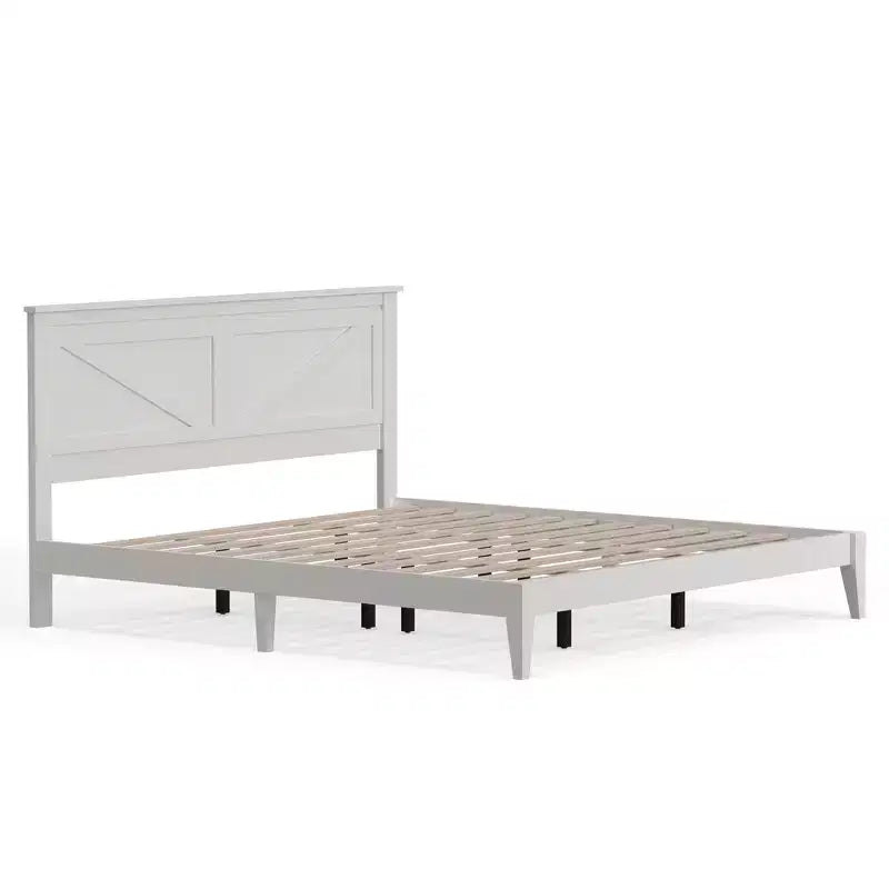Lit plateforme en bois massif de style ferme