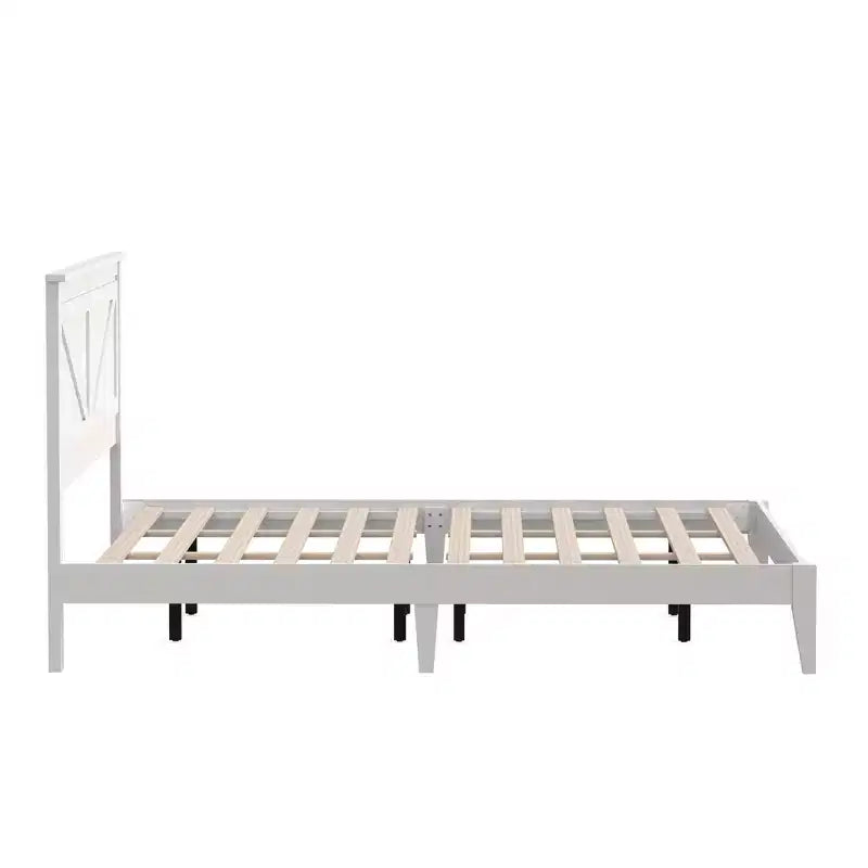 Lit plateforme en bois massif de style ferme