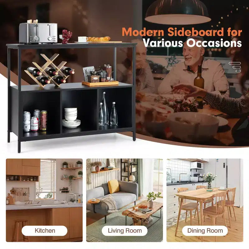 Buffet Bahut Meuble de Rangement de Cuisine Étagère Ouverte