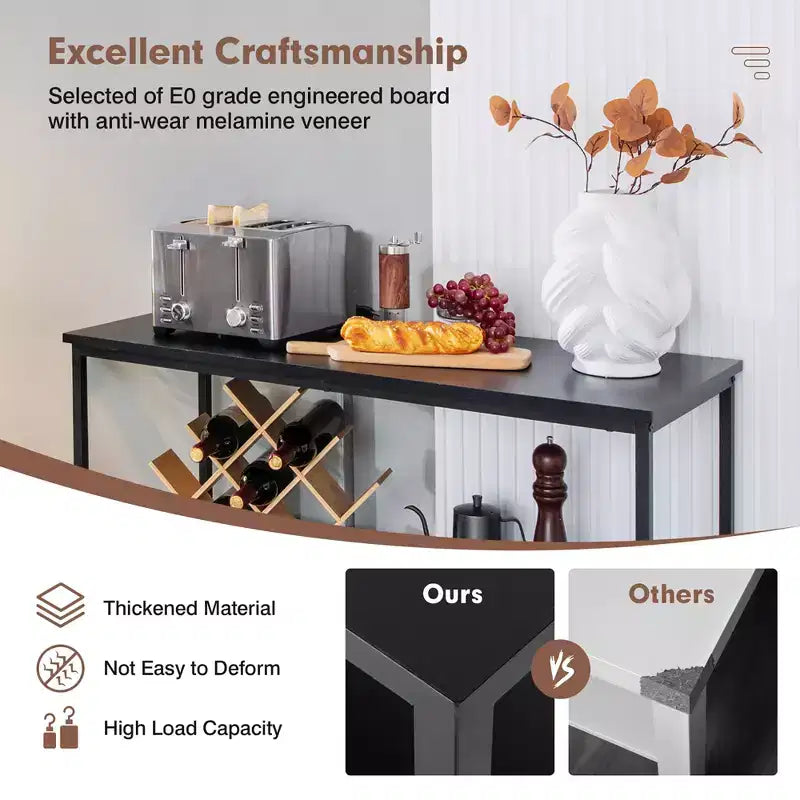 Buffet Bahut Meuble de Rangement de Cuisine Étagère Ouverte