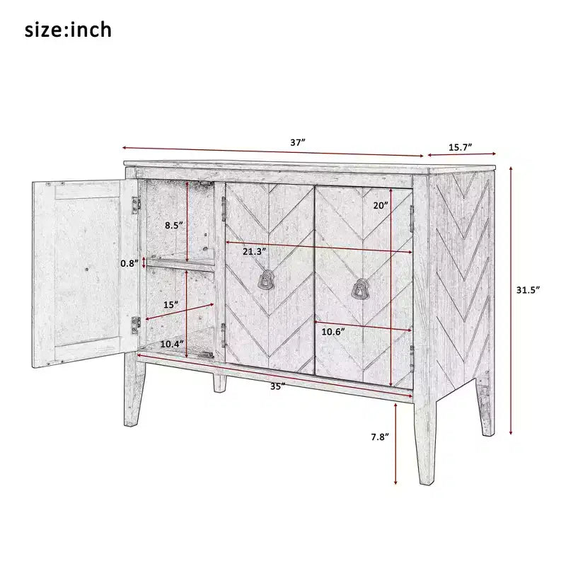 Meuble de rangement d'appoint avec étagère réglable